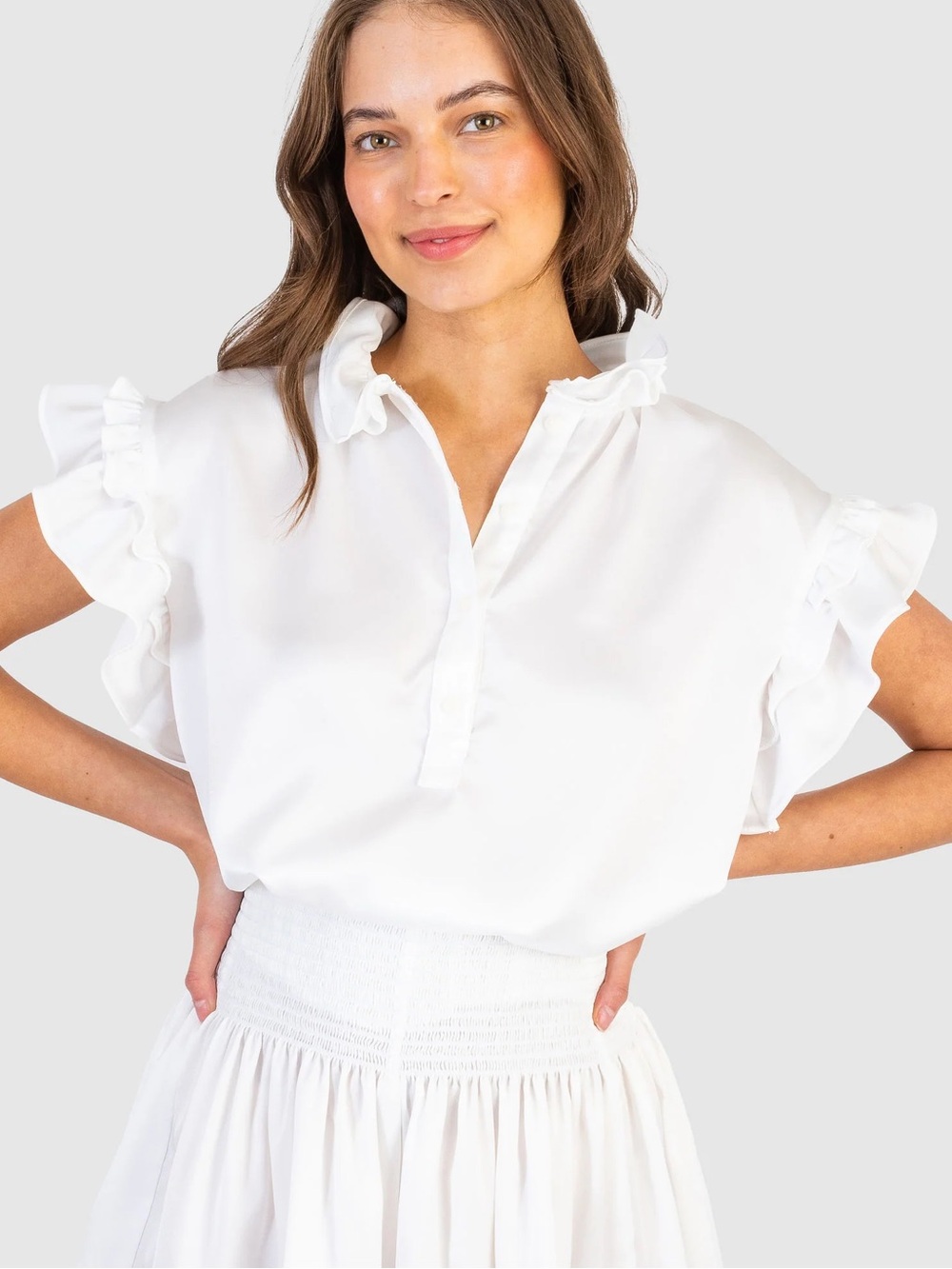 Shiny pearl Koch top